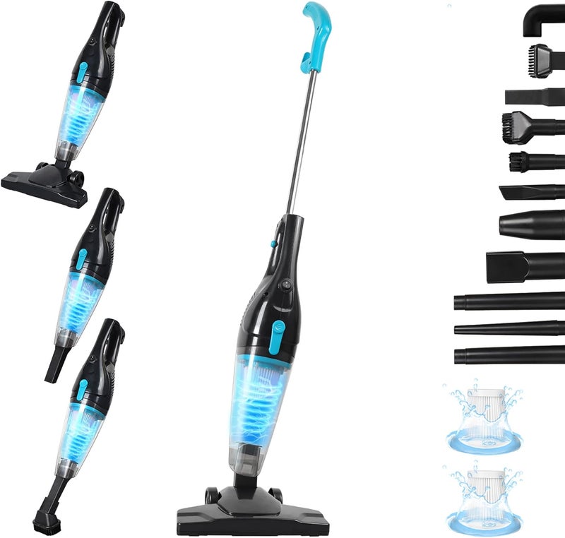 Intercleaner Corded Vacuum Cleaner, 15KPa Powerful Suction with 400W Motor, 12 in 1 Lightweight Bagless Stick Vac with Handheld, Ultra Quiet, for Hardwood Floor Carpet Car Pet Hair - Image 1